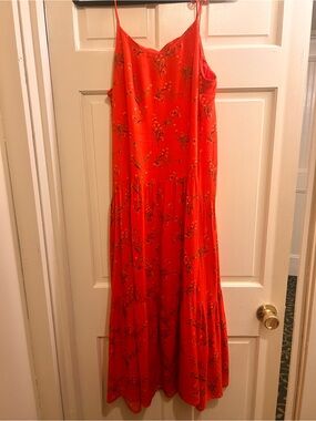 Kos Resort Red Floral Maxi Dress